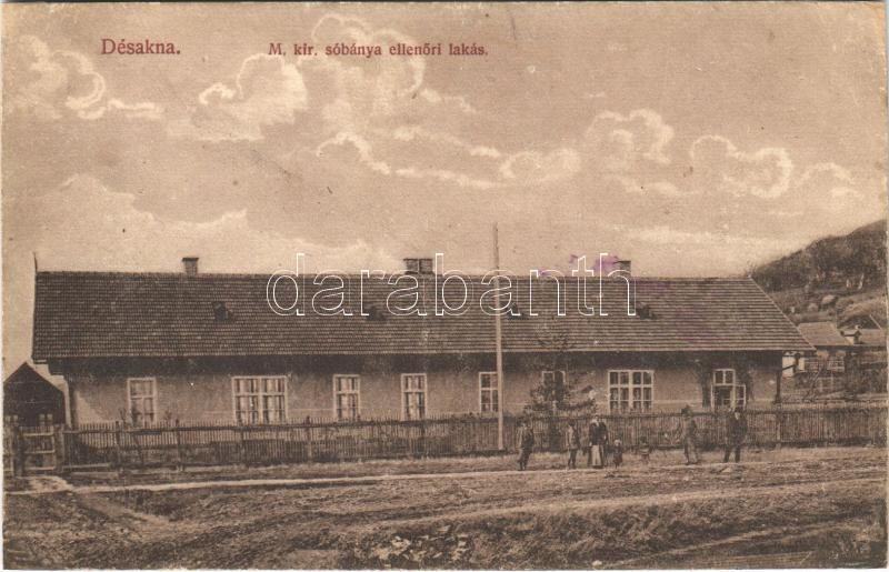 1917 Désakna, Ocna Dejului; M. kir. sóbánya ellenőri lakás. Moskovitz Vilmos kiadása / salt mine inspector's apartment (r)