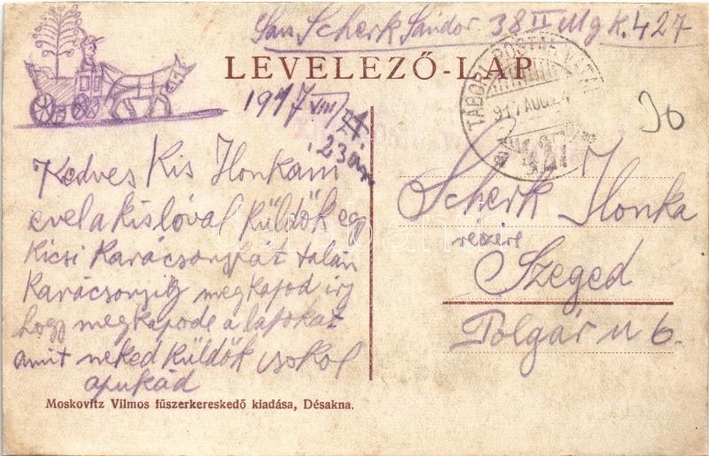 1917 Désakna, Ocna Dejului; M. kir. sóbánya ellenőri lakás. Moskovitz Vilmos kiadása / salt mine inspector's apartment (r) - Image 2