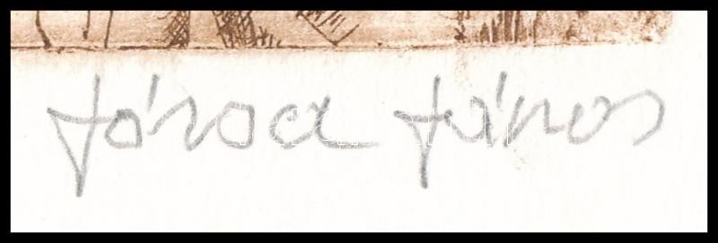 Józsa János (1936-2016): Nyár. Rézkarc, papír, jelzett, lap szélén apró foltokkal, 18×24 cm - Image 3