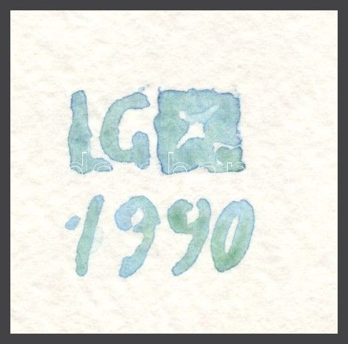 Gibellini, Luisa (1950-), kétoldalas mű: Fecskék, 1990. Akvarell, papír. Jelzett. Hátoldalán toszkán ház. 20×14 cm - Image 2