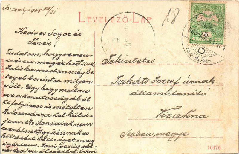 1908 Szilágysomlyó, Simleu Silvaniei; Magura, Simai kastély, nyaraló. W.L. (?) 2227. 1/2. Heimlich K. kiadása / castle, villa (fa) - Image 2