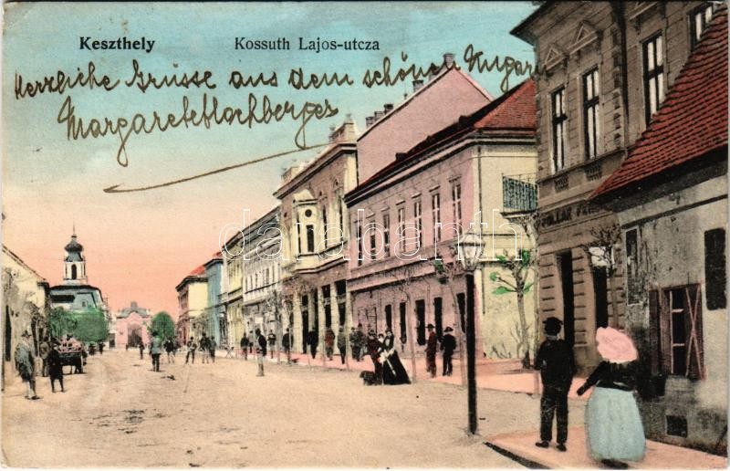 1918 Keszthely, Kossuth Lajos utca. Nádai Ignác kiadása (EK)