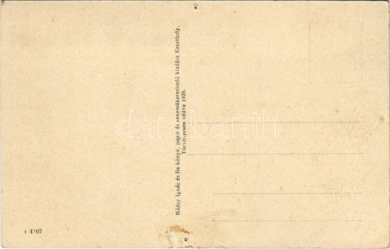 Keszthely, Kossuth Lajos utca, Kupitskó Gábor hentes és mészáros, drogéria, Groy Ferenc és Hangya üzlete (lyukak / pinholes) - Image 2