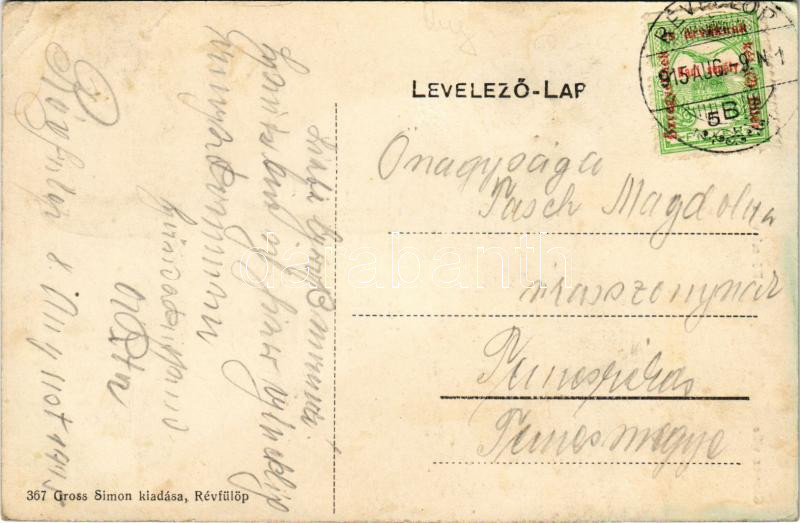 1915 Révfülöp, Balaton part, Csemez, Kövesi és Devics villa. Gross Simon kiadása (EK) - Image 2