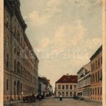 1918 Temesvár, Timisoara; Belváros, kormányszéki épület a Nagy Palánk utcával / street (fl)