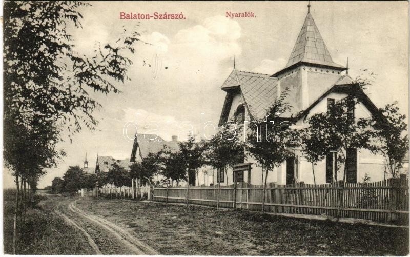 1913 Balatonszárszó, nyaralók, utca. Pongrácz Béla kiadása + 'SZÁRSZÓ P.U.' (EK)