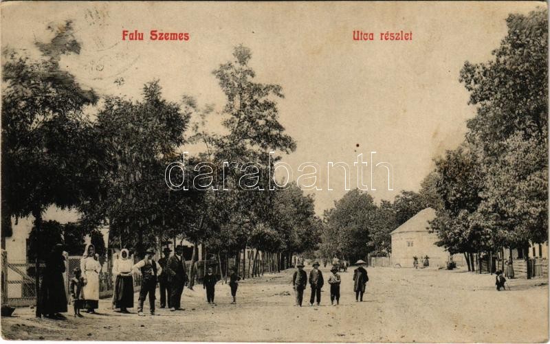 1909 Balatonszemes, Faluszemes; utca részlet. Deutsch József kiadása (fl)