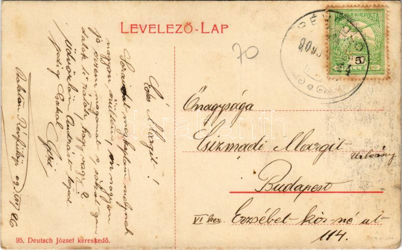 1909 Balatonszemes, Faluszemes; utca részlet. Deutsch József kiadása (fl) - Image 2