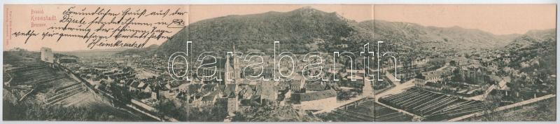 1899 (Vorläufer) Brassó, Kronstadt, Brasov; Három részes kihajtható panorámalap / 3-tiled folding panoramacard. Wilh. Hiemesch