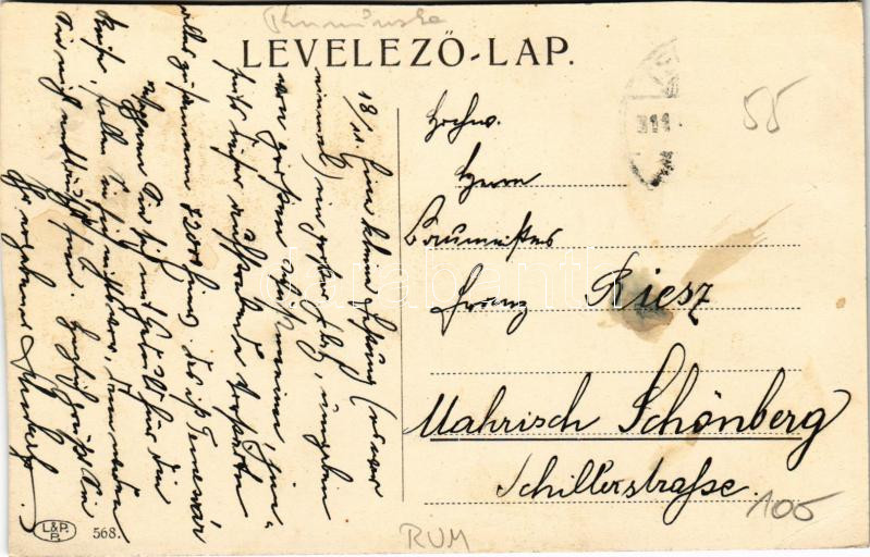 1911 Temesvár, Timisoara; Losonczy tér, piac, Szerb templom, Szentháromság szobor, üzletek / square, market, church, Trinity statue (EK) - Image 2