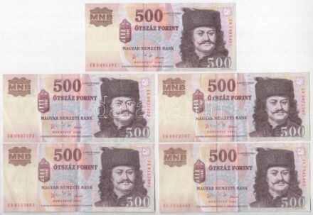 2006. 500Ft 'EB' 'EC' 'A forradalom 50. évfordulója 1956. október 23.' (5x) T:III Adamo F54EE1