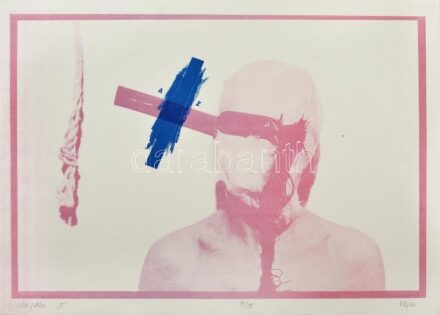 Hajas Tibor (1946-1980): Jód 'B', 1980. Ofszet, papír, jelzett, számozott (25/25). Lapméret: 30×42 cm. Nagyon ritka, gyűjtői darab, nem sokkal a művész halála előtt, a Makói Grafikai Művésztelepen készült grafika! / Tibor Hajas