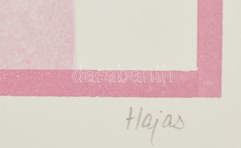 Hajas Tibor (1946-1980): Jód 'B', 1980. Ofszet, papír, jelzett, számozott (25/25). Lapméret: 30×42 cm. Nagyon ritka, gyűjtői darab, nem sokkal a művész halála előtt, a Makói Grafikai Művésztelepen készült grafika! / Tibor Hajas - Image 2