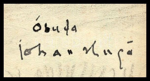 Johan Hugó (1891-1956): Óbuda (Dunaparti részlet). Kréta, ceruza, tus, papír, jelzett. Proveniencia: Johan Hugó hagyatéka. Lapon apró foltokkal. 22,5x25 cm. / Provenance: from the estate of the artist. - Image 2