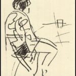 Vaszary János (1867-1939): Ülő alak. Ofszet, papír, jelzés nélkül. Lapszéli apró szakadásokkal. 42x30 cm - Image 2