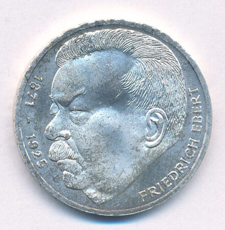 NSZK 1975J 5M Ag 'Friedrich Ebert' T:1- szennyeződés FRG 1975J 5 Mark Ag 'Friedrich Ebert' C:AU dirt Krause KM#141