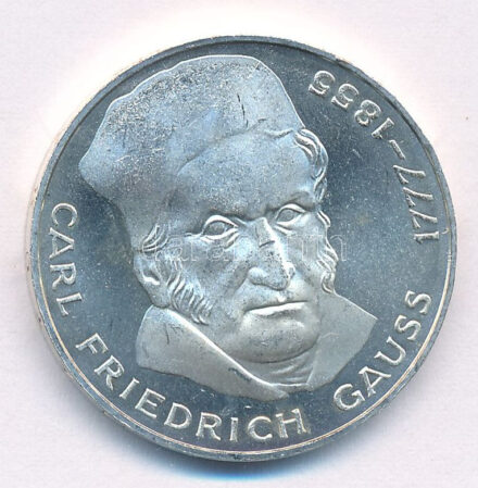 NSZK 1977J 5M Ag 'Carl Friedrich Gauss születésének 200. évfordulója' T:PP FRG 1977J 5 Mark Ag '200th Anniversary - Birth of Carl Friedrich Gauss' C PP Krause KM#145