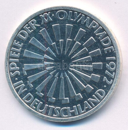 NSZK 1972F 10M Ag 'Nyári Olimpiai Játékok München / Spirál' PP FRG 1972F 10 Mark Ag 'Olympic Games Munich / Spiral' PP Krause KM#131