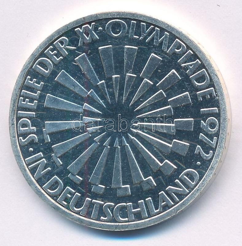NSZK 1972F 10M Ag 'Nyári Olimpiai Játékok München / Spirál' PP FRG 1972F 10 Mark Ag 'Olympic Games Munich / Spiral' PP Krause KM#131