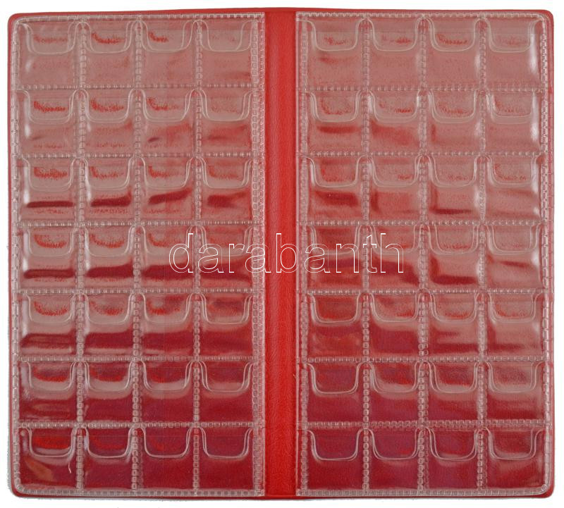 Kisalakú fekete műbőr érmetartó album tétel 112db férőhellyel, kisebb méretű érmék számára, új állapotban