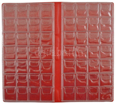 Kisalakú fekete műbőr érmetartó album tétel 112db férőhellyel, kisebb méretű érmék számára, új állapotban