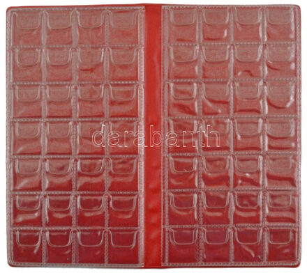 Kisalakú fekete műbőr érmetartó album tétel 112db férőhellyel, kisebb méretű érmék számára, új állapotban