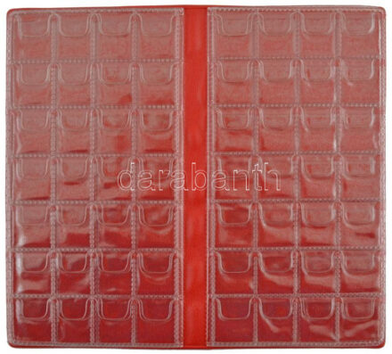 Kisalakú fekete műbőr érmetartó album tétel 112db férőhellyel, kisebb méretű érmék számára, új állapotban