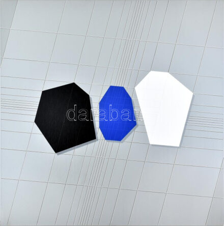 Ottó László (1966-): Freedom-in-unity, No. 13, 2021. Akril, vászon, jelzett a hátoldalán, restaurált. 90×90 cm / Acrylic on canvas, signed on the reverse. Restored.