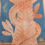 Kovács Margit (1902-1977): Ádám és Éva a kígyóval, 1943. mázas terrakotta, jkl.: KM 1943. Korának megfelelő állapotban. 42 x 29 cm - Image 4