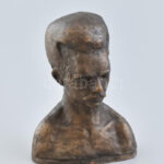 Bokros Birman Dezső: József Attila 1942. Terrakotta, jelzett: Bokros Birmann 1943, korának megfelelő állapotban. M: 18 cm