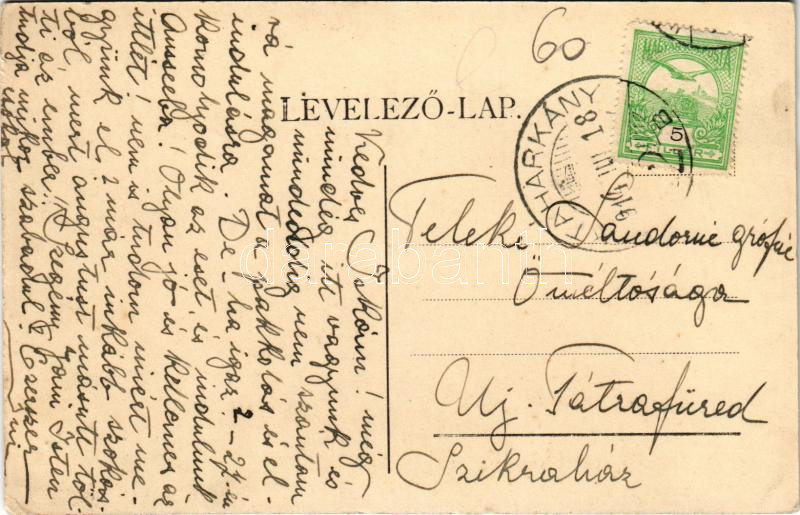 1914 Újvilág-tanya (Taktaharkány), Báró Harkányi János úrilaka, kastély (EK) - Image 2
