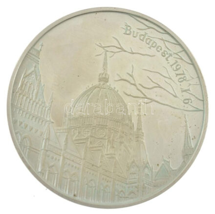 Fülöp Zoltán (1951-2004) 1978. 'Koronázási jelvények' kétoldalas jelzett Ag emlékérem plasztiktokban, tanúsítvánnyal (27g/0.925/42,5mm) T:1- (PP) patina, ujjlenyomat