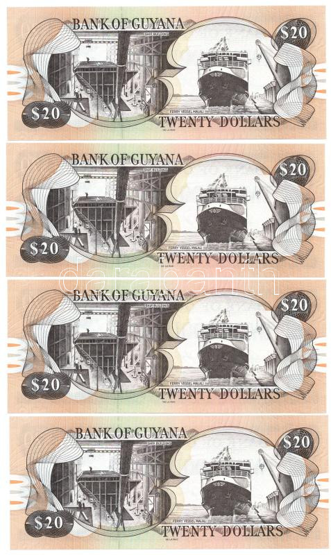 Guyana DN (2018) 20$ (10x) sorszámkövetők 'C/65 110921-C/65 110930' T:I Guyana ND (2018) 20 Dollars (10x) consecutive serials 'C/65 110921-C/65 110930' C:UNC Krause P#30 - Image 4