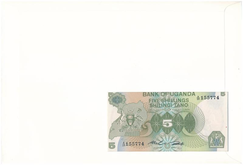 Uganda 1982. 5Sh felbélyegzett borítékban, bélyegzéssel T:I Uganda 1982. 5 Schilling in envelope with stamp and cancellation C:UNC - Image 2