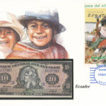 Ecuador 1986. 10S felbélyegzett borítékban, bélyegzéssel T:I Ecuador 1986. 10 Sucres in envelope with stamp and cancellation C:UNC