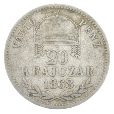 1868KB 20kr Ag 'Ferenc József / Váltó Pénz' Körmöcbánya (2,56g) T:2-,3 patina R! Hungary 1868KB 20 Kreuzer Ag 'Franz Joseph / Váltó Pénz' Kremnitz (2,56g) C:VF,F patina R! Huszár: 2150., Unger III.: 1470.a, Adamo M11.1, Krause KM#