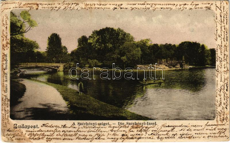 1902 Budapest XIV. Széchenyi sziget a Városligetben. Ganz Antal 29. (EK)