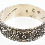 Ezüst (Ag) török, ottomán karperec, jelzett, 1918 körül, d: 6,5cm, bruttó: 68,99g