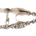 Antik bécsi Ezüst (Ag) cikorcsipesz, jelzett, h: 19cm, nettó: 58,5g. cca. 1840-45.