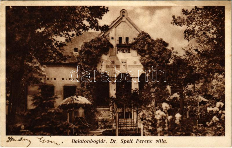 1937 Balatonboglár, Dr. Spett Ferenc villa 'Pihenő'