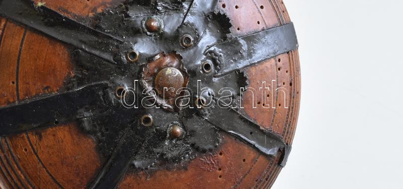Fa kulacs, bőr akasztóval, régi XX. eleje 50 cm akasztóval - Image 2