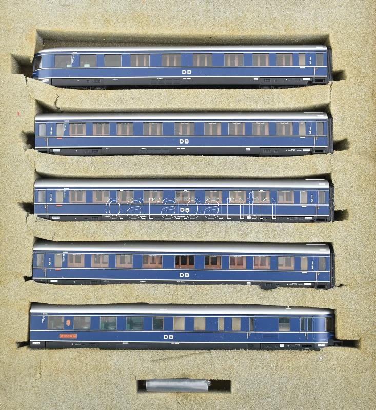 Rivarossi 2900 cikkszámú vasútmodell, DB személyvonat szett, 5 részes, újszerű állapotban, eredeti dobozában / Rivarossi No. 2900 model railway, DB passenger train set, 5 pcs, in good condition, in original box