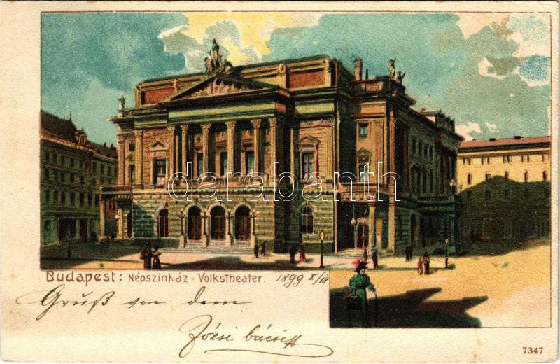 1899 (Vorläufer) Budapest VIII. Népszínház. litho (fa)