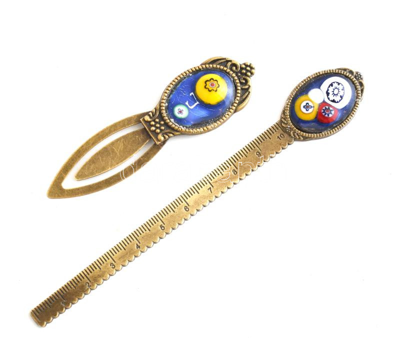 Murano vonalzó és könyvjelző, h: 8-13 cm