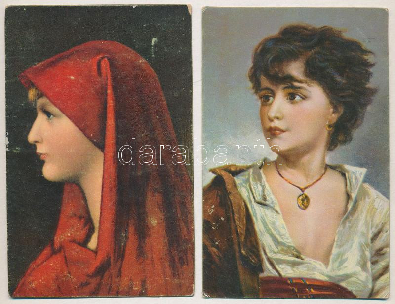 4 db RÉGI Stengel litho művész képeslap vegyes minőségben / 4 pre-1945 Stengel litho art postcards in mixed quality - Image 2