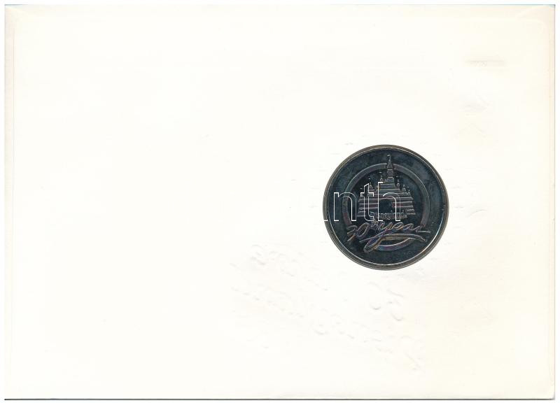 Maldív-szigetek 1985. 'Disneyland 30. évfordulója' fém emlékérem felbélyegzett borítékon, alkalmi bélyegzéssel, német nyelvű leírással T:1- patina Maldives 1985. '30th Anniversary of Disneyland' metal medallion in envelope with - Image 2