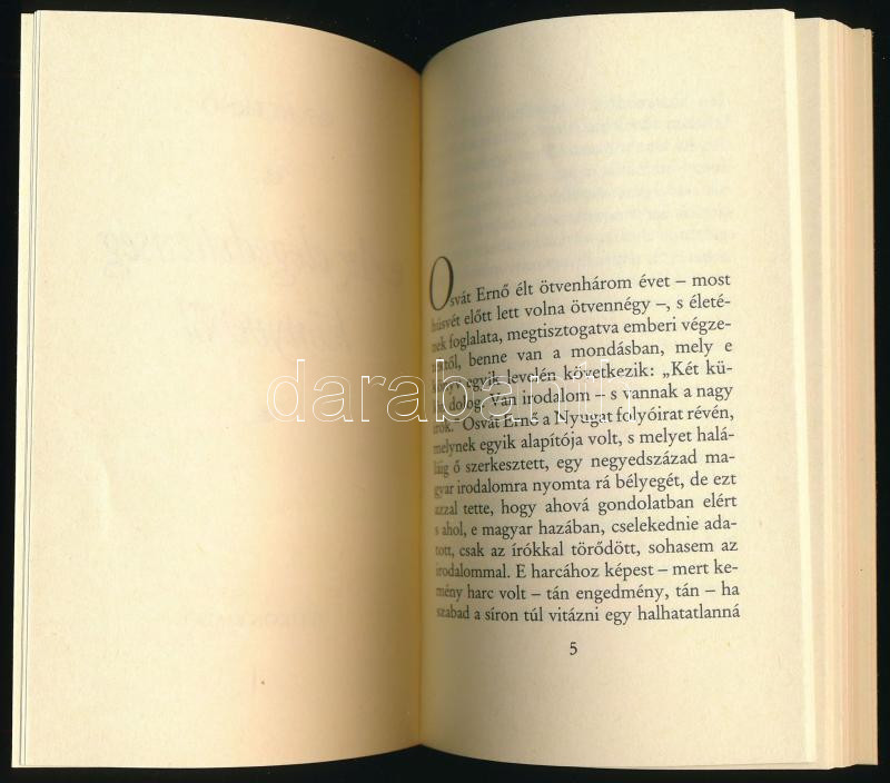 Osvát Ernő: Az elégedetlenség könyvéből. Bp., 1988, Helikon, 90+(2) p. Kiadói bőrkötés. Megjelent 6300 példányban. - Image 2