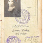 1924-1929 Csehszlovák Köztársaság fényképes útlevele, hölgy részére, számos bejegyzéssel, javított gerinccel, sérült elülső borítóval. - Image 2