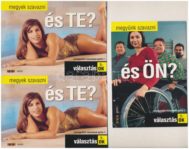 2002-es magyarországi országgyűlési választás - 5 db modern reklám képeslap