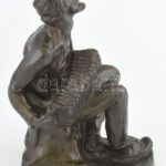 Olvashatatlan jelzéssel: Harmonikás. Mázas kerámia, korának megfelelő állapotban, m: 26,5 cm - Image 2
